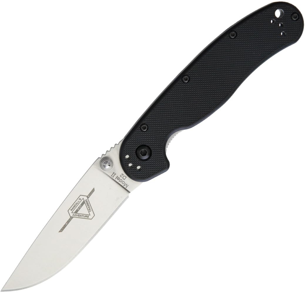 Ontario Knife RAT II Linerlock 3" D2 Black Nylon Folding Knife 8828