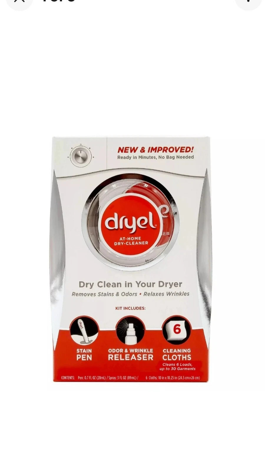 Dryel At Home Dry Cleaner Kit 6 Cloths Stain Remover Dryer Bag FAST SHIPPING
