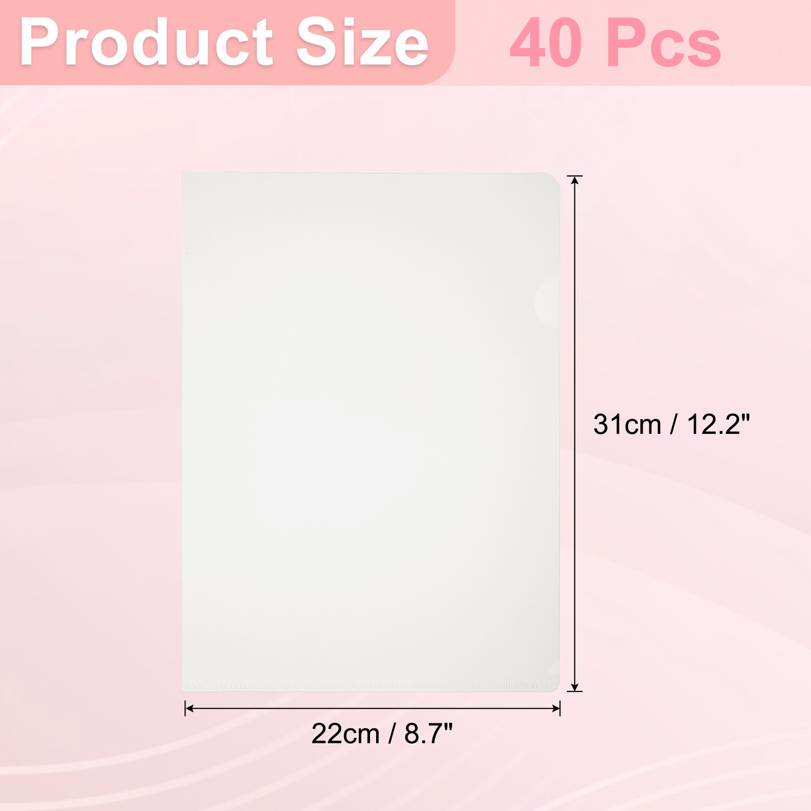 A4 Plastic Folders, 40 Pack Clear Folders l Type Pockets Documents, White