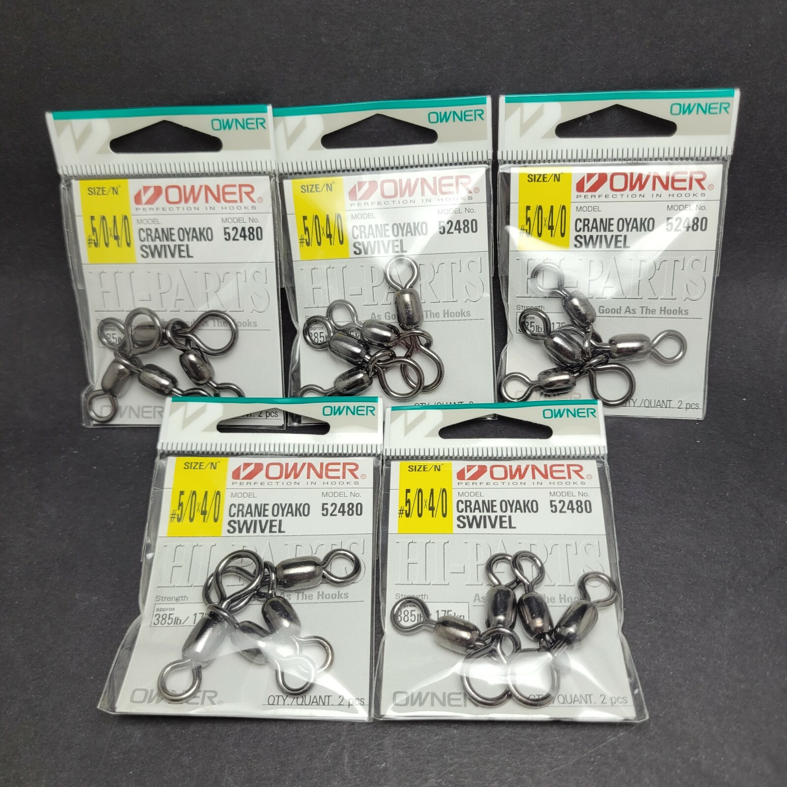 5pk Owner Crane Oyako Swivels Fishing Hi-Part 52480 Choose Size