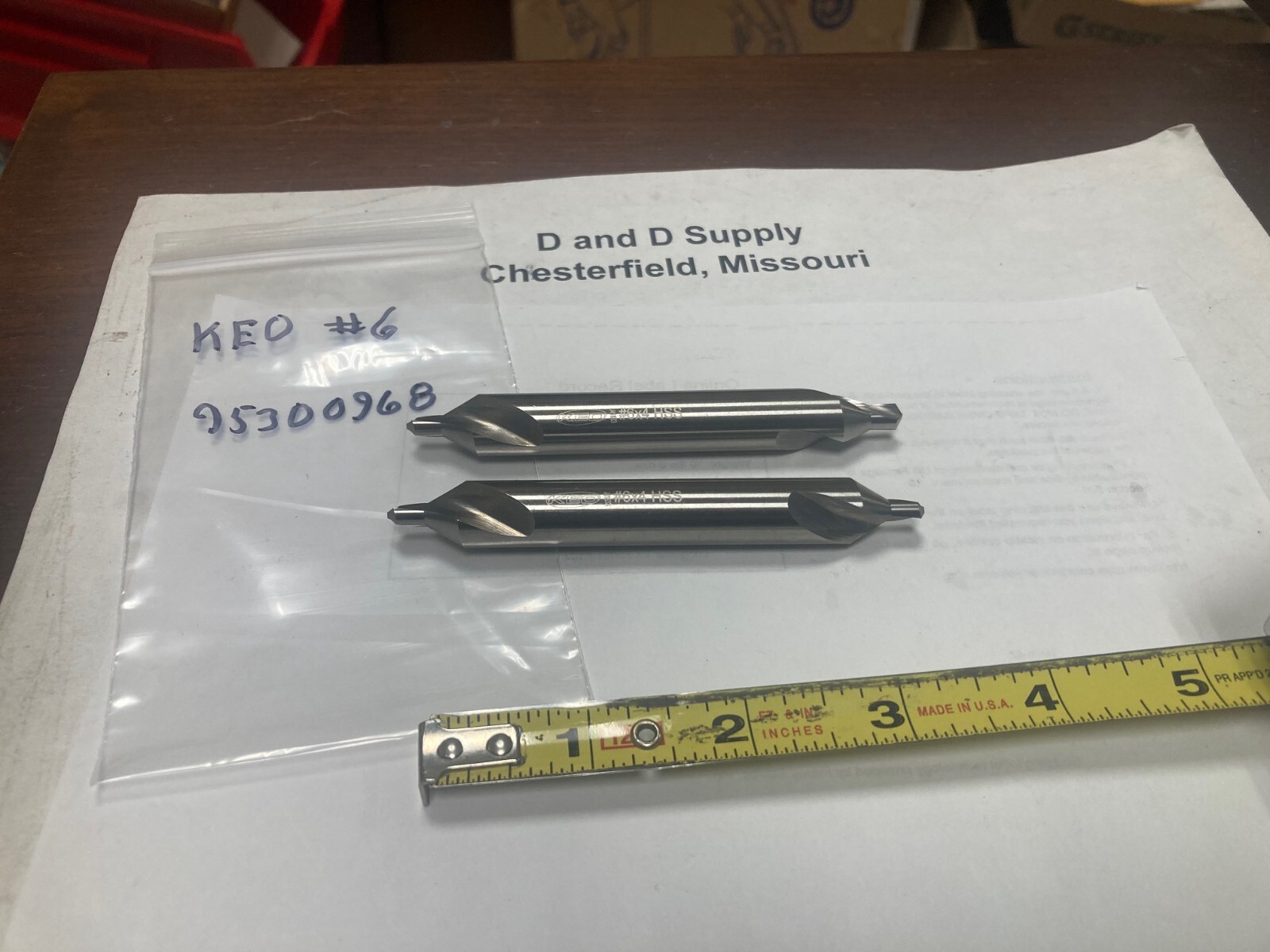 Lot of 2, KEO 26040, #6, 60°, 7/32" Drill & Countersinks, Plain, 4" OAL, Bright
