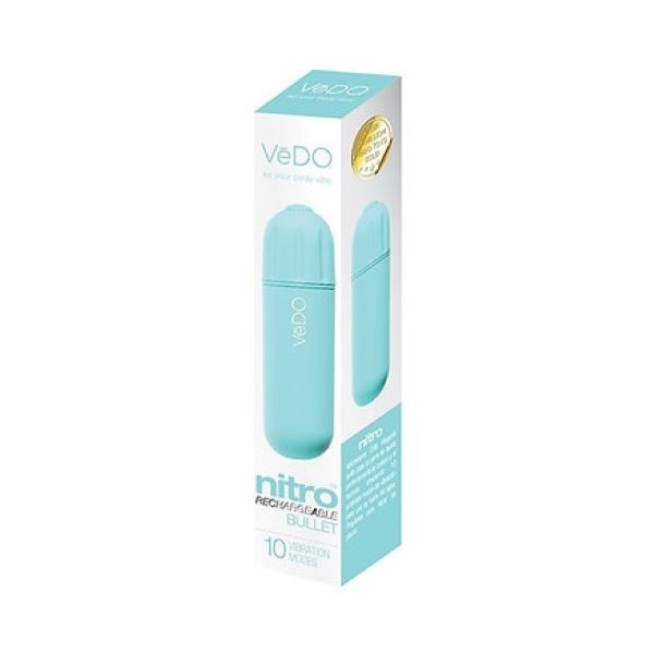Vedo Ultimately Pleasurable Nitro Rechargeable Bullet Vibrator Turquoise, New