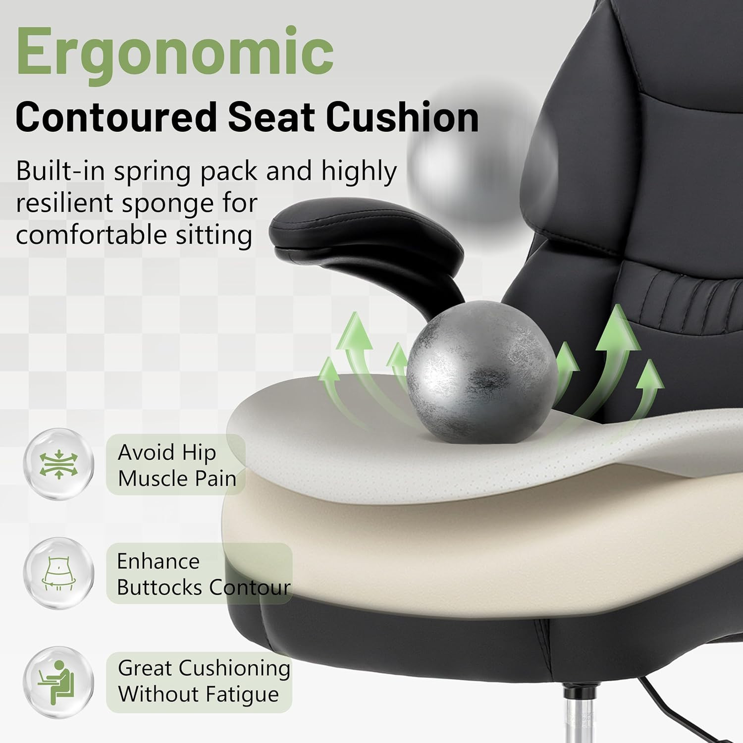500LBS Drafting Chair, High Back Safer Standing Desk Chair, Executive Tall Offic