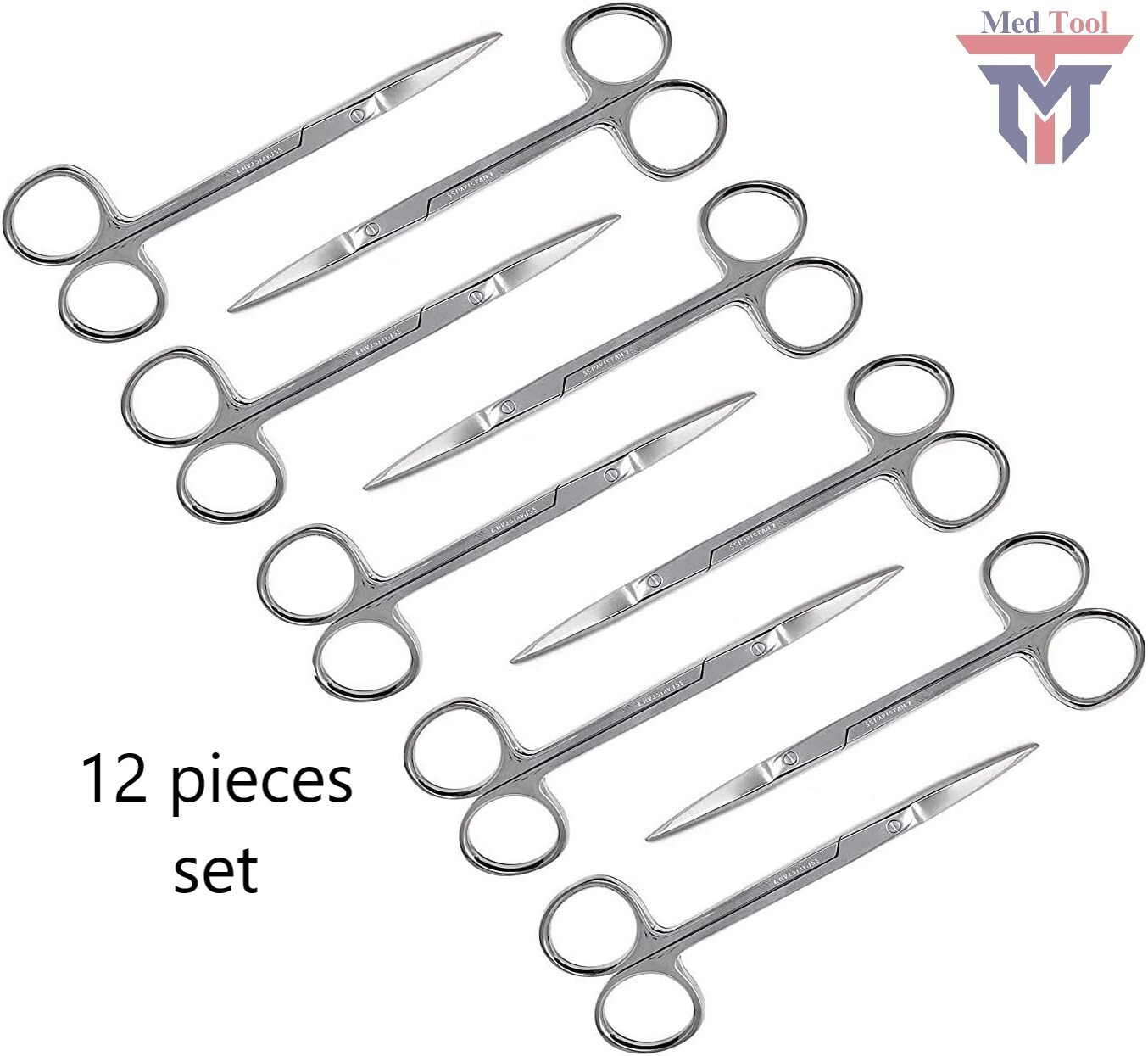 12 Iris Scissors 4.5" Straight Surgical Dental Instruments