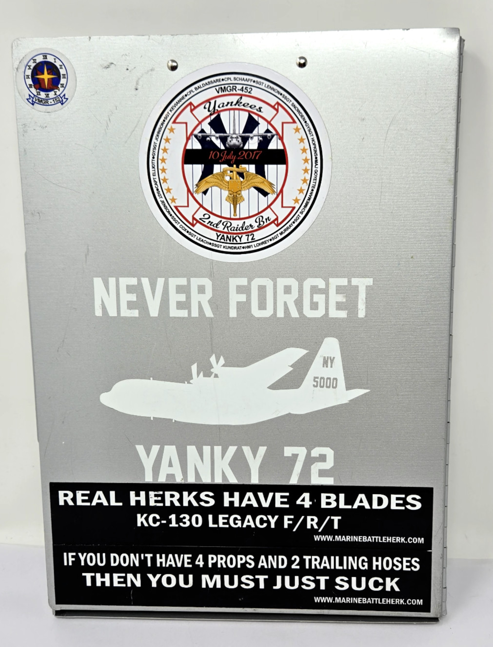 "Never Forget YANKY 72" Military Binder Yankees 2nd Raider USMC Aviation MCAS