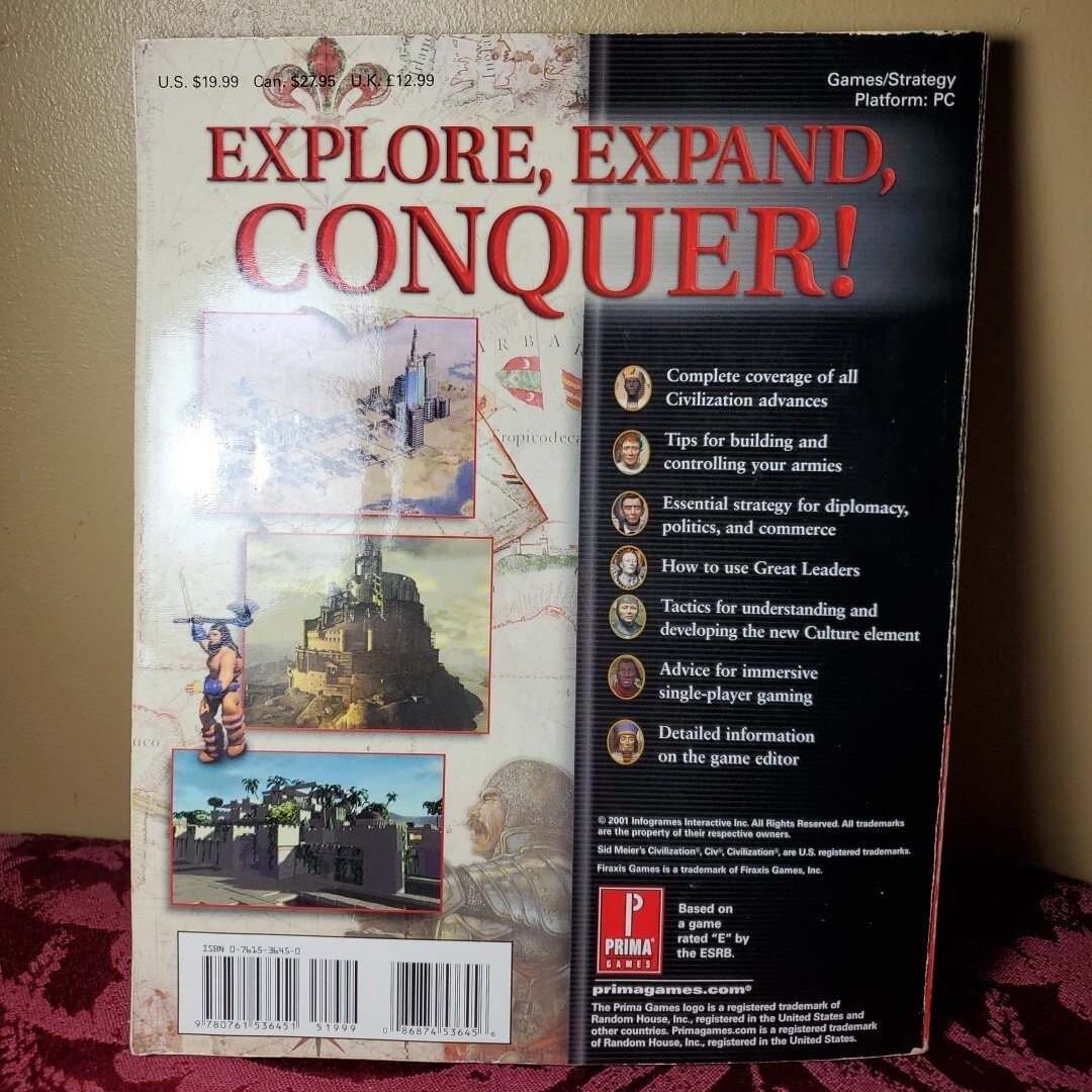 Prima OSG Civilization III PC Strategy Guide Sid Meier Interview 2001 Vintage