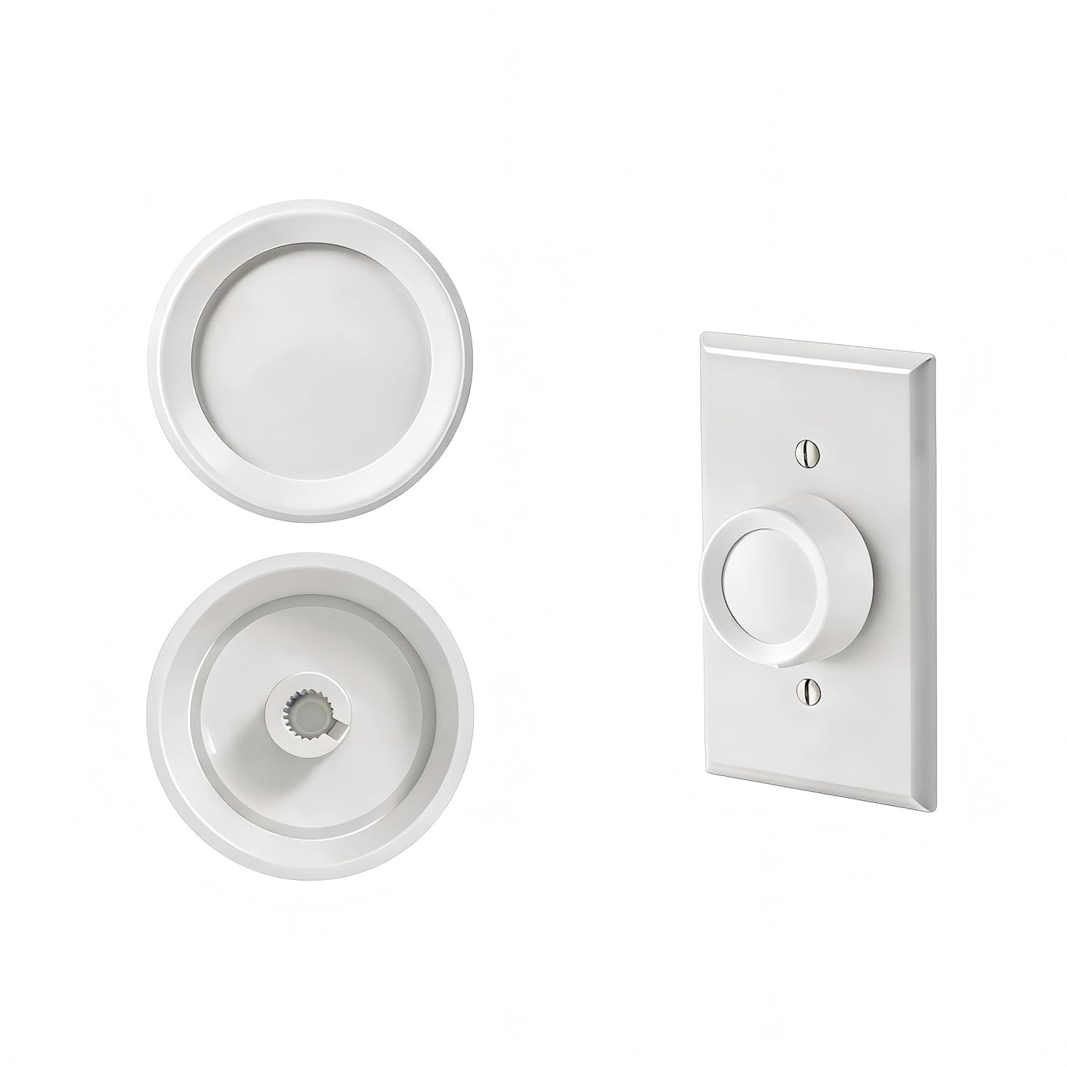 Durable White Rotary Dimmer Knobs - 2 Pack, Perfect for Home Lighting Control