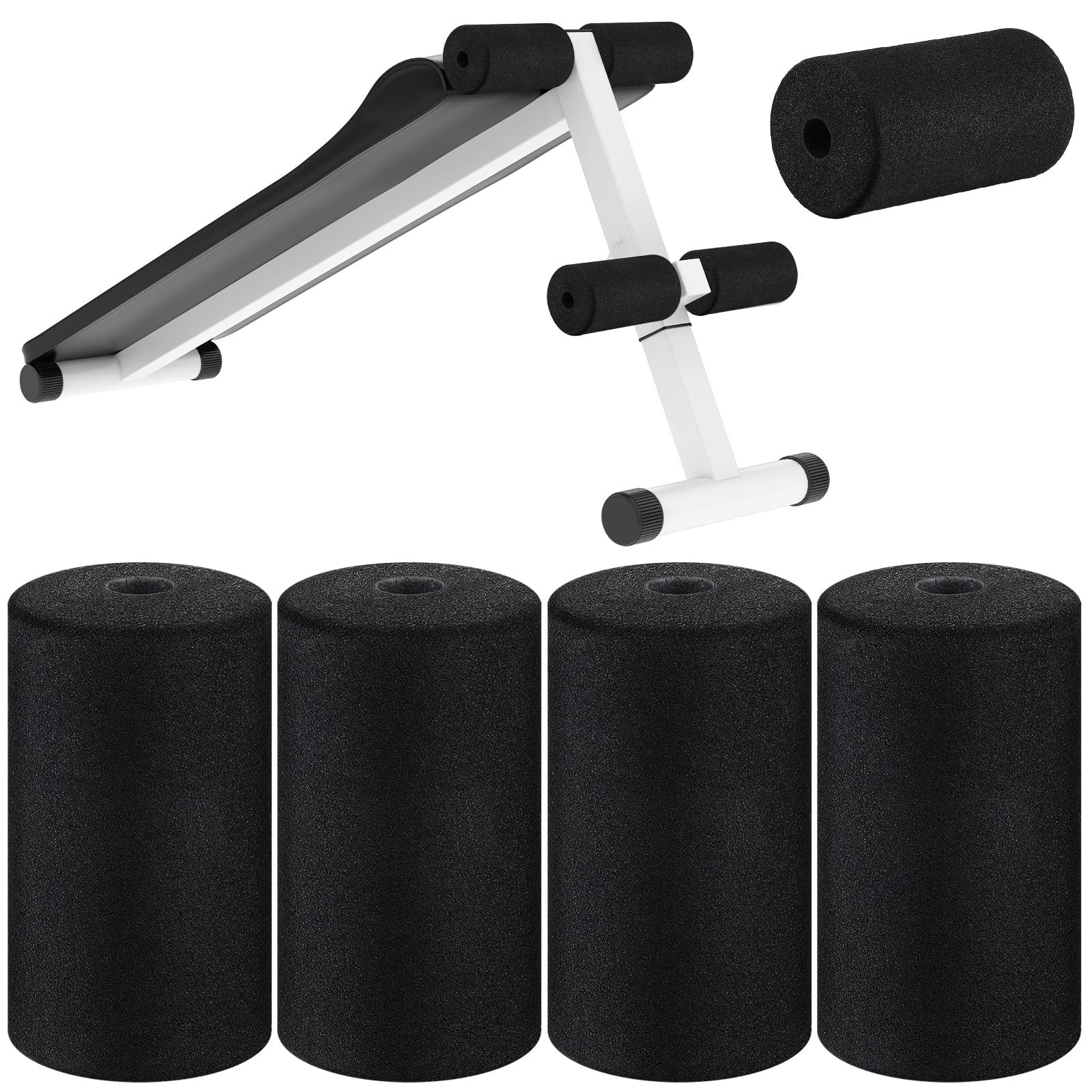 4 Pcs Foam Foot Pad Rollers Buffer Tube Cover for Exercise Machine Home Gym E...
