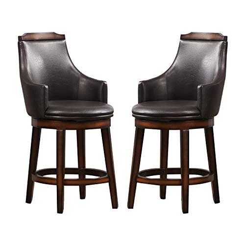 Swivel Counter Height Chair, Brown Conter Height