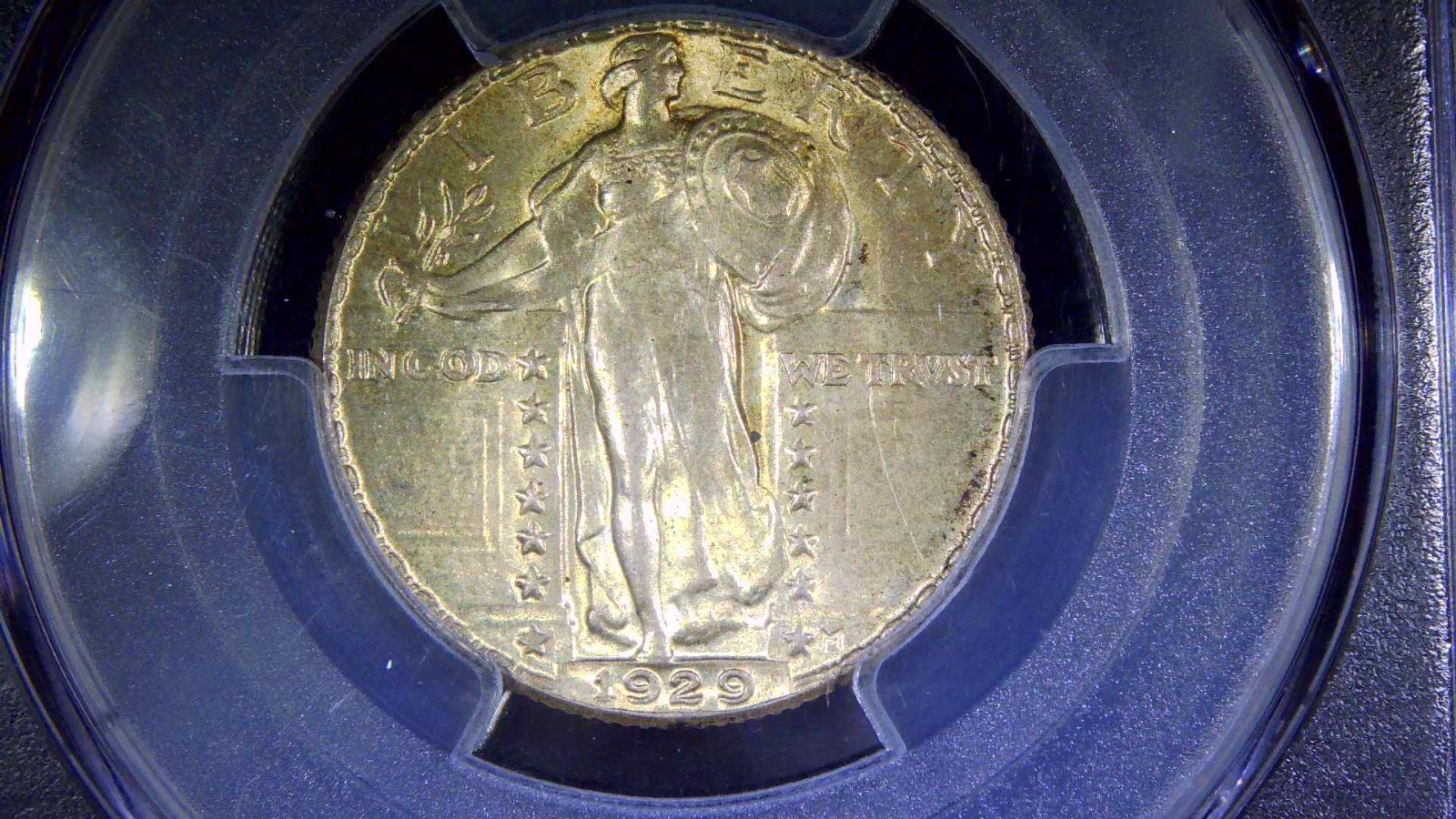 1929 STANDING LIBERTY SILVER QUARTER PCGS MS63FH