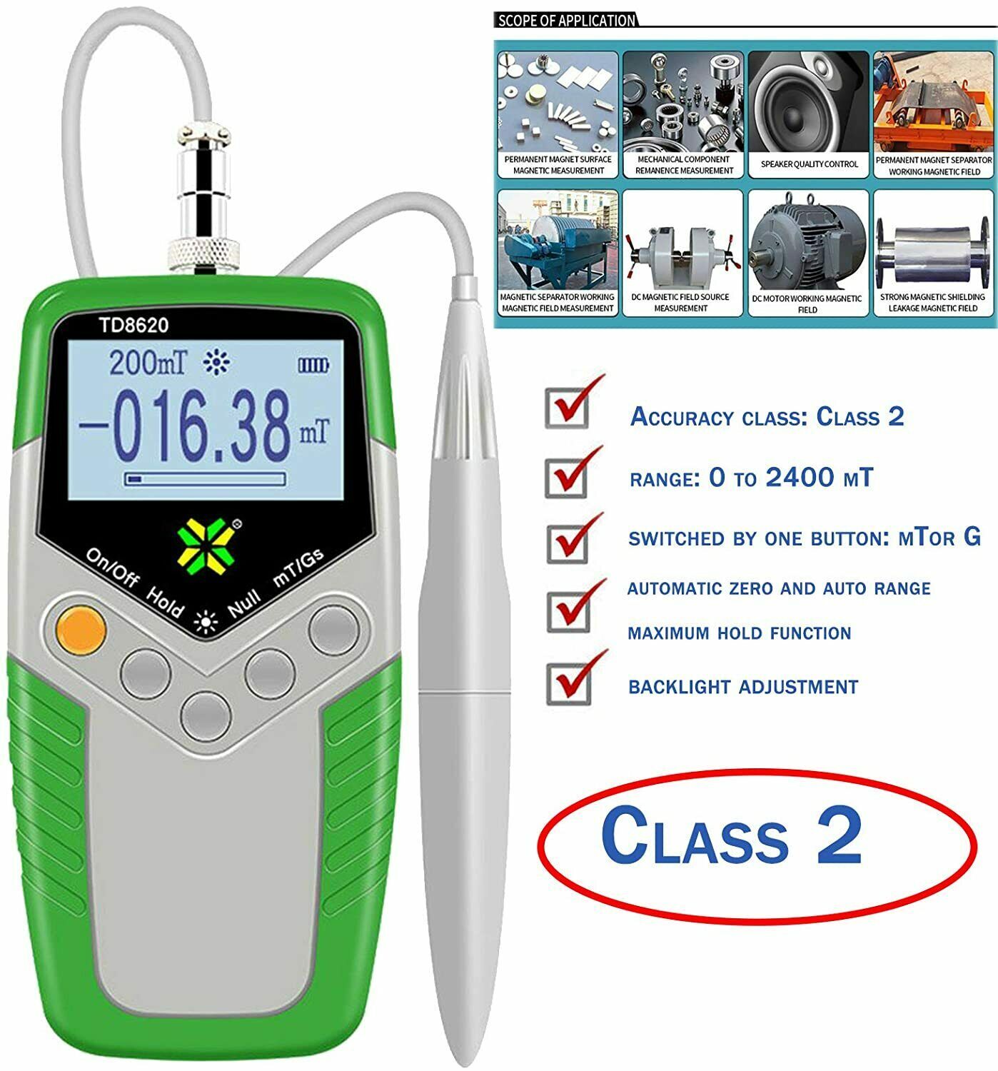 Handheld Tesla Meter Teslameter Flux Gauss Meter Surface Magnetic Field Tester