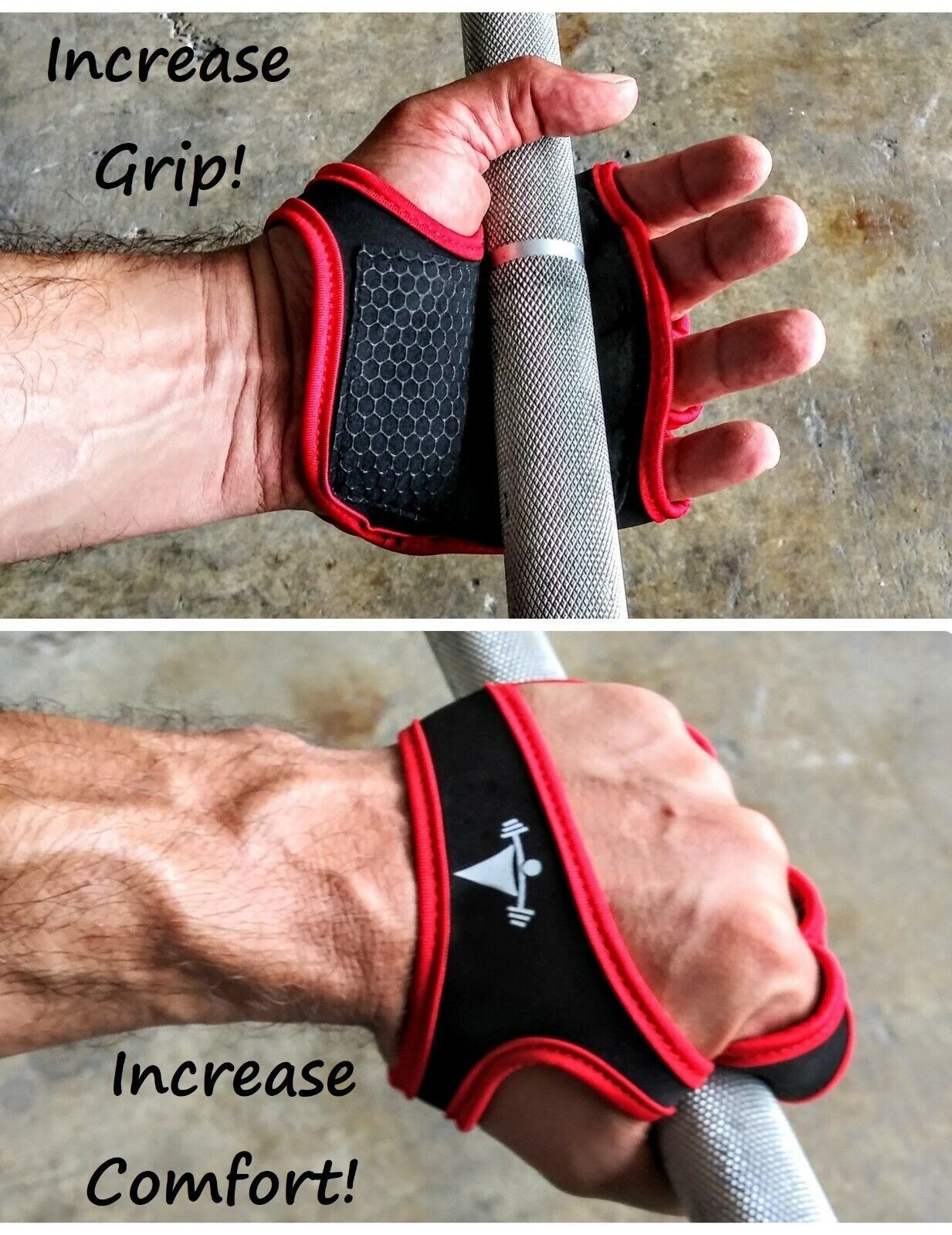 LTrevFit Hand Grip Weight Lifting Pads Workout Gloves Gym Fitness Pro Palm Grips