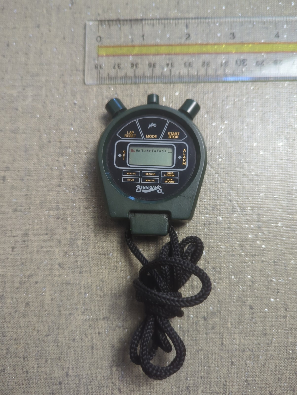 Vintage Bennigan's Digital Stopwatch Green