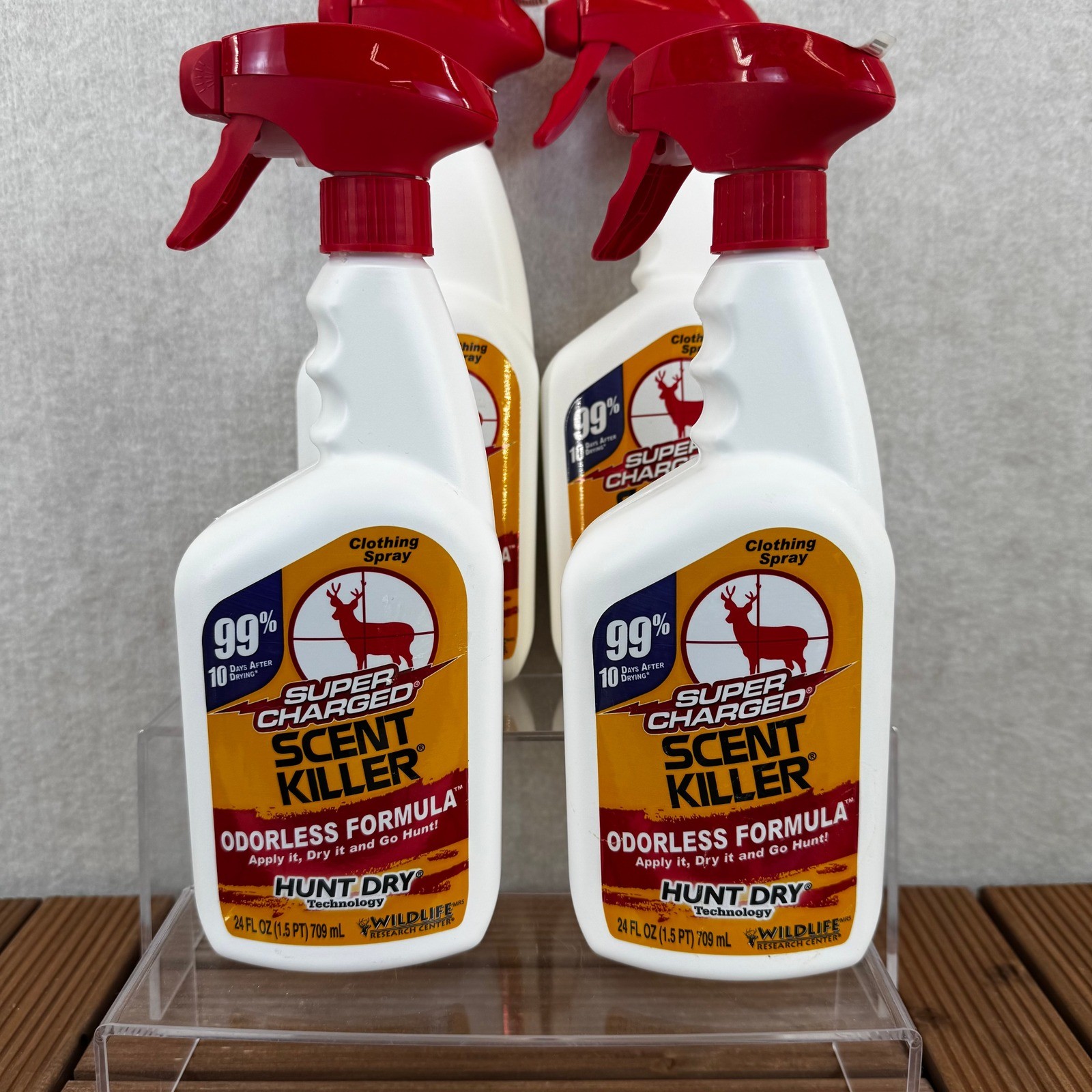 Super Charged Scent Killer Clothing Spray 24oz Odorless Lot of 4