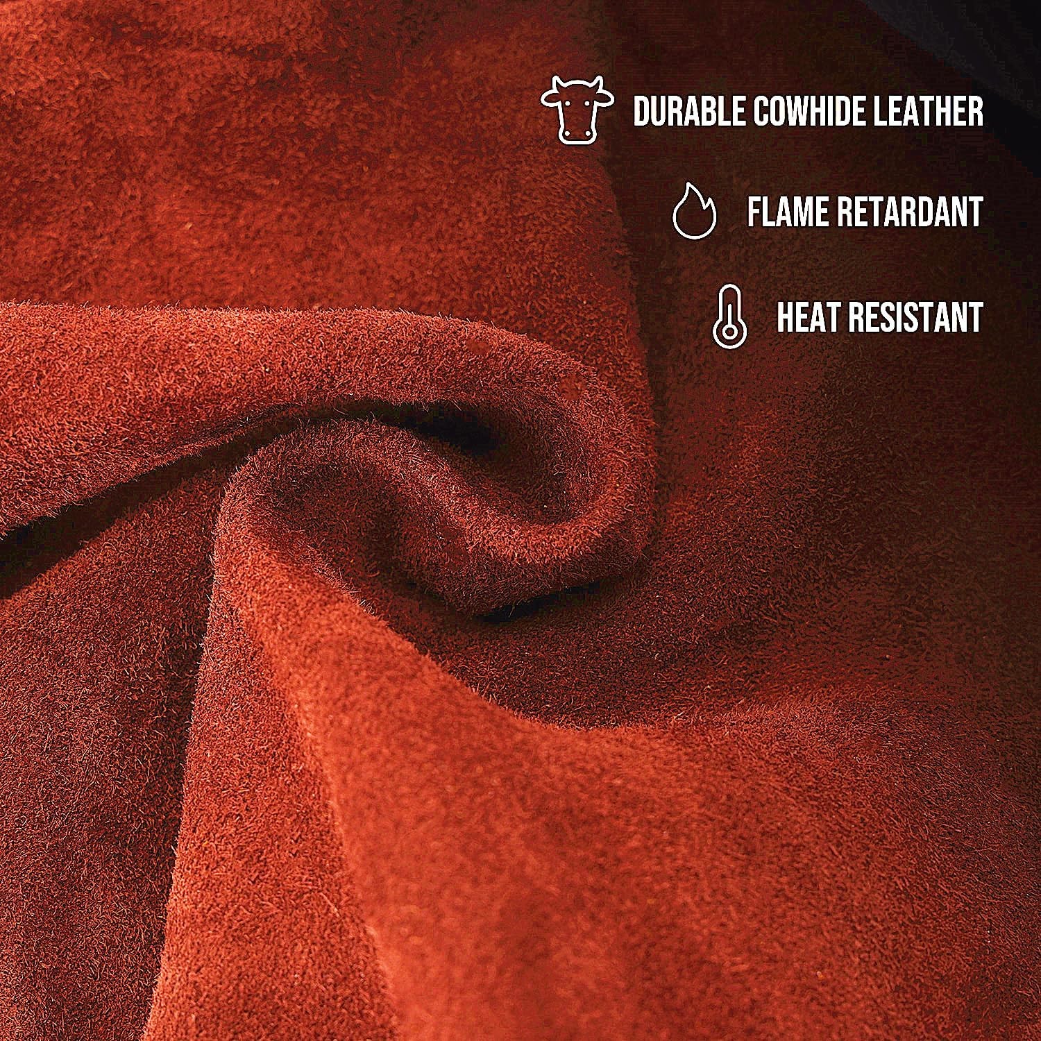 Premium Heat Resistant Leather Welding Cape Sleeve,Adjustable Cuffs, Adjustable