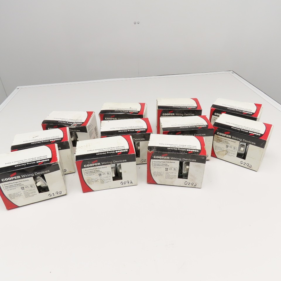 Cooper 1301-7W White Grounding Single Pole Switch 15A 125V Bulk Lot Of 110