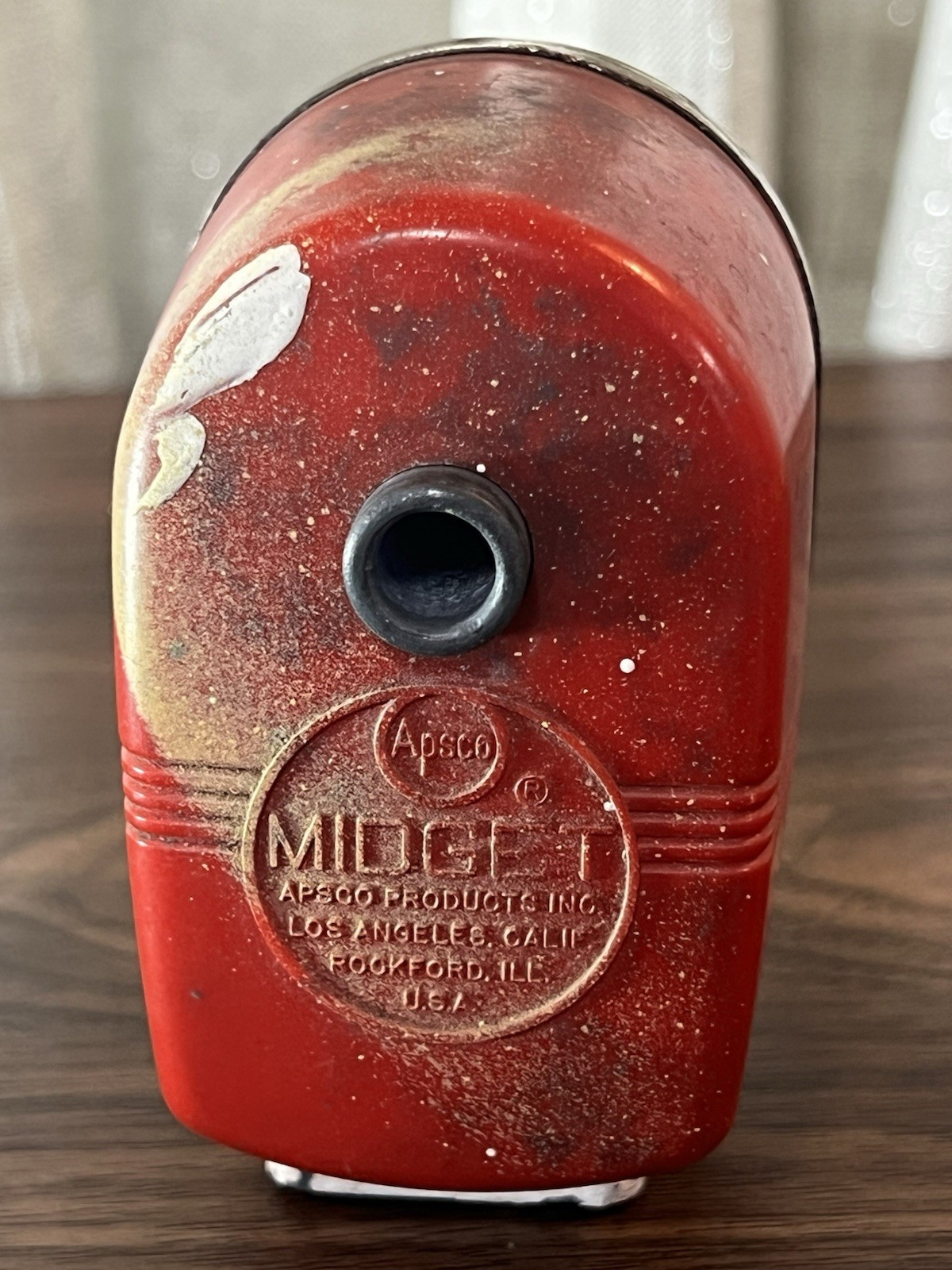 Vintage Red Pencil Sharpener Apsco Midget Desk or Wall Mount Old School