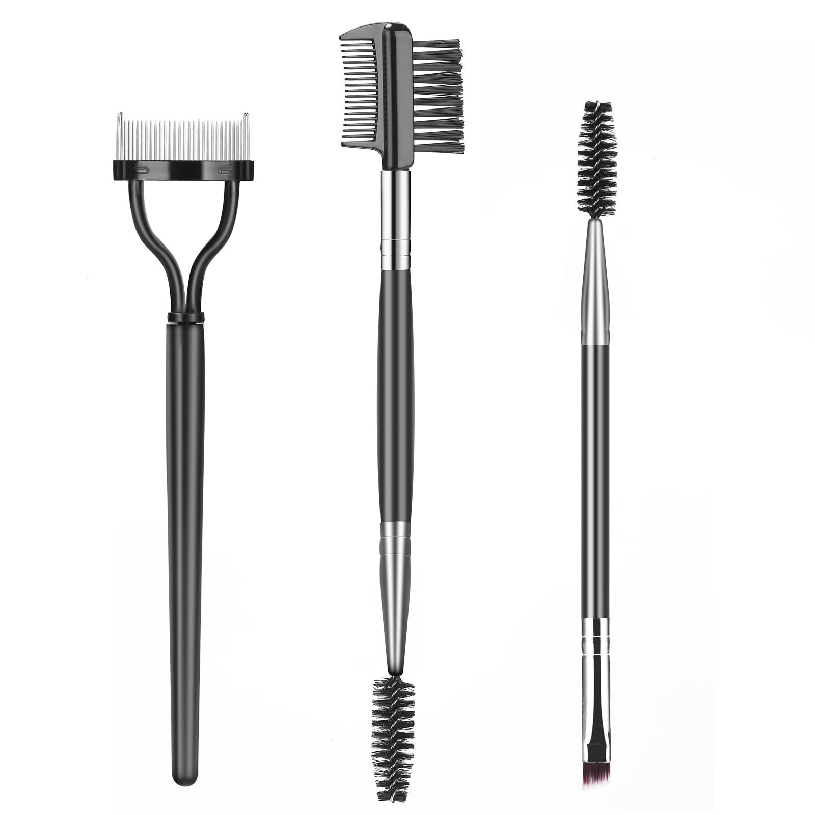 3PCS Eyebrow Brush Set Lash Separator Comb Spoolie Makeup Tool Kit Black 3 Packs