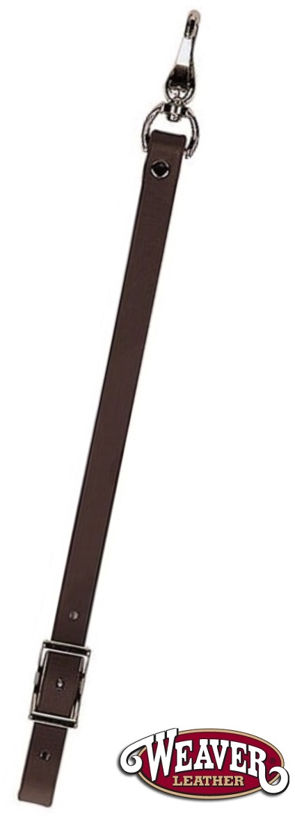 Girth Connector Strap Brown Synthetic Leather Spring Snap Weaver New