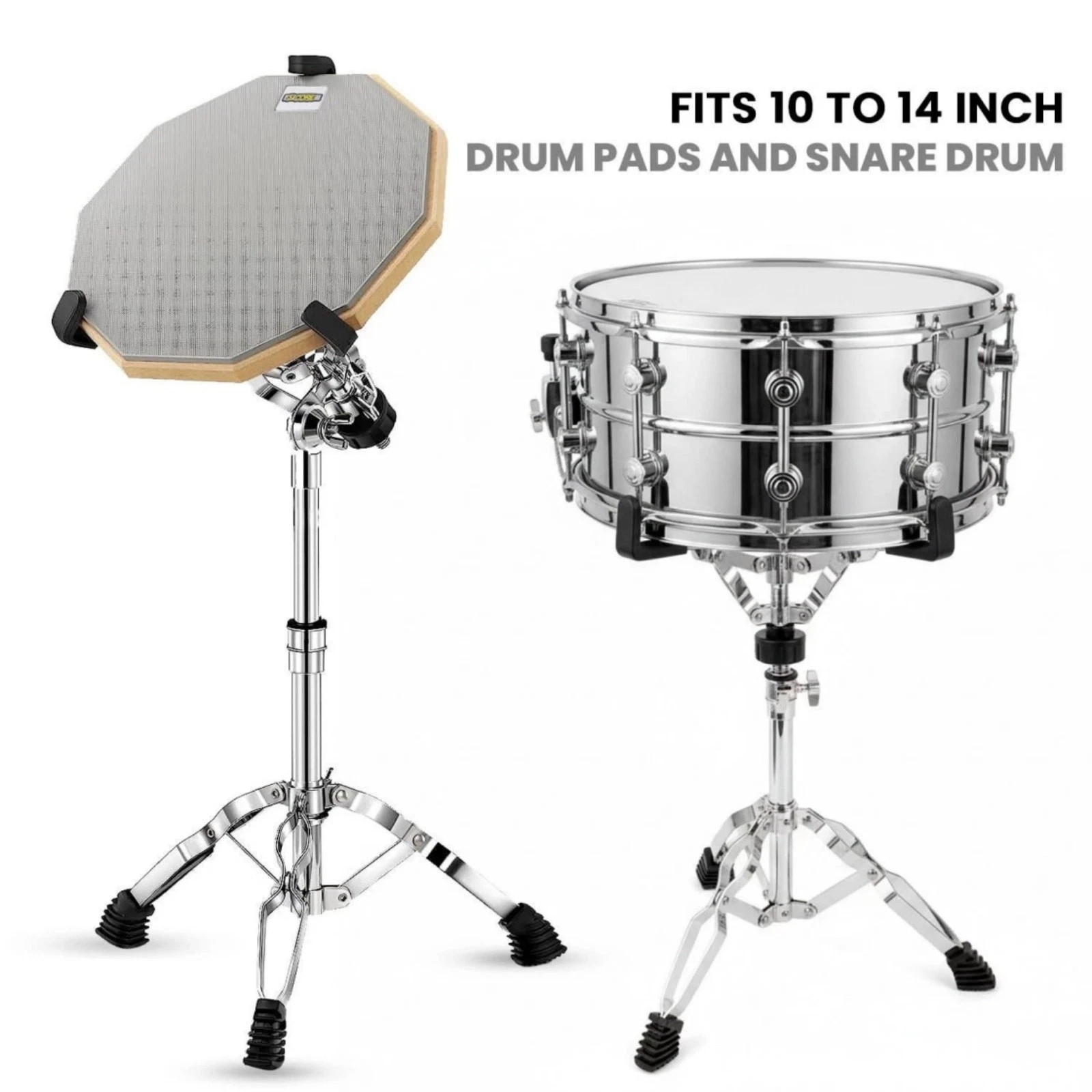 Snare Drum Stand w Sticks Holder Double Braced Tripod Stand Adjustable 22"