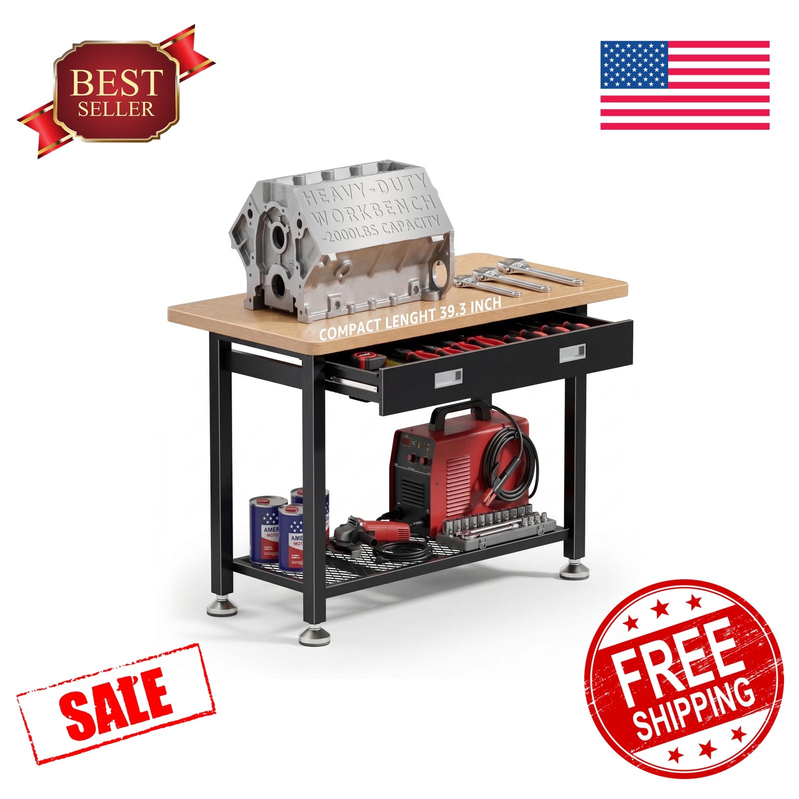 IGERI W39"H35" workbench with drawer
