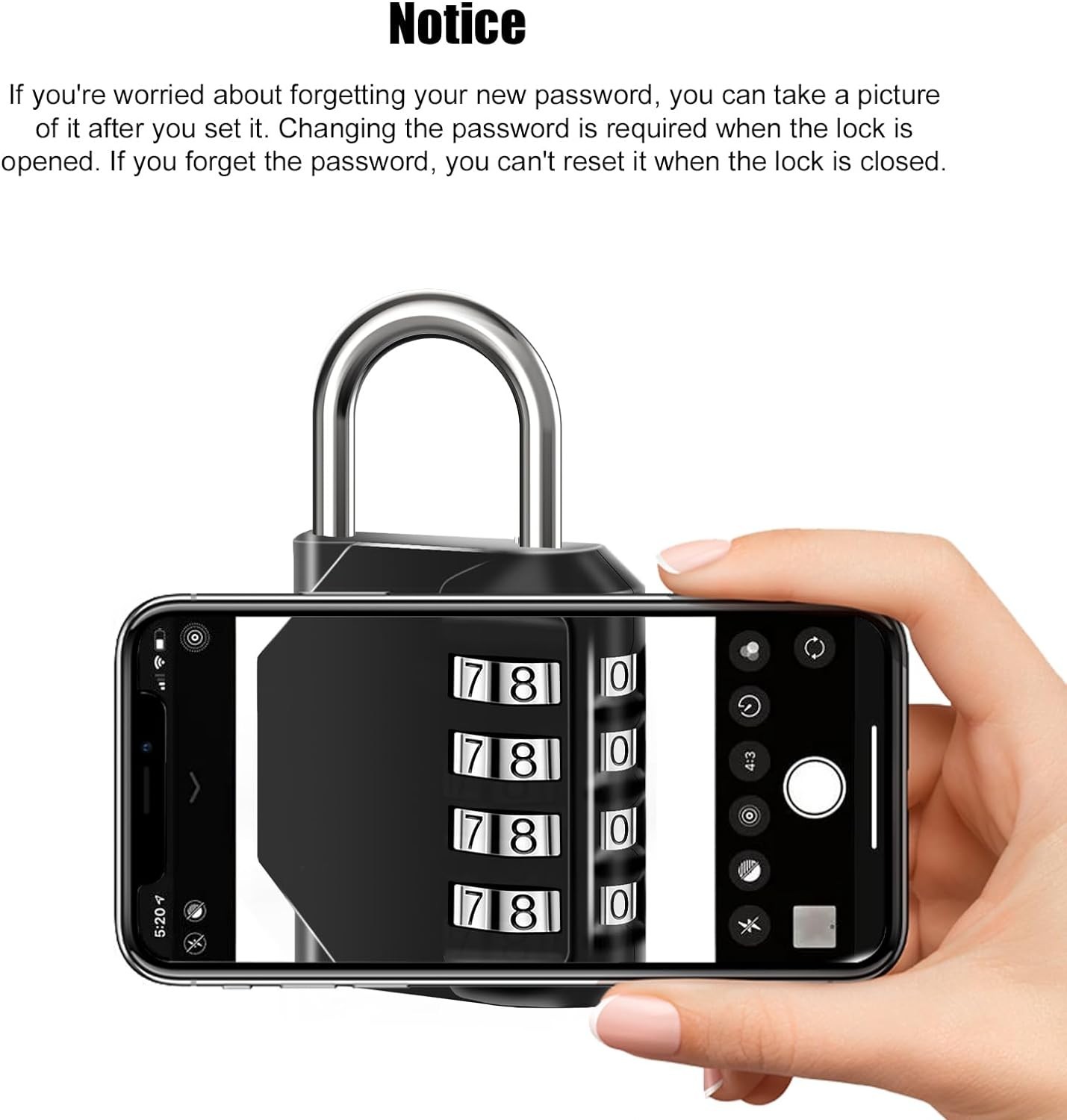 Waterproof 4-Digit Combination Lock for Gates, Lockers, Toolbox, 1PC Black