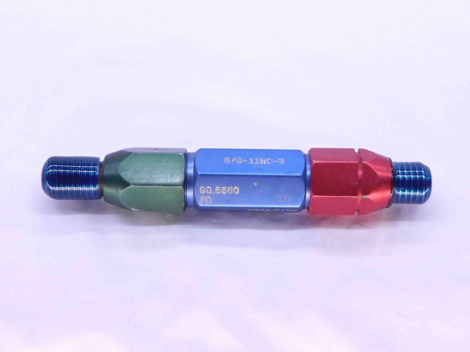 5/8 11 NC 3 THREAD PLUG GAGE .625 .6250 GO NO GO P.D.'S = .5660 & .5702 UNC-3