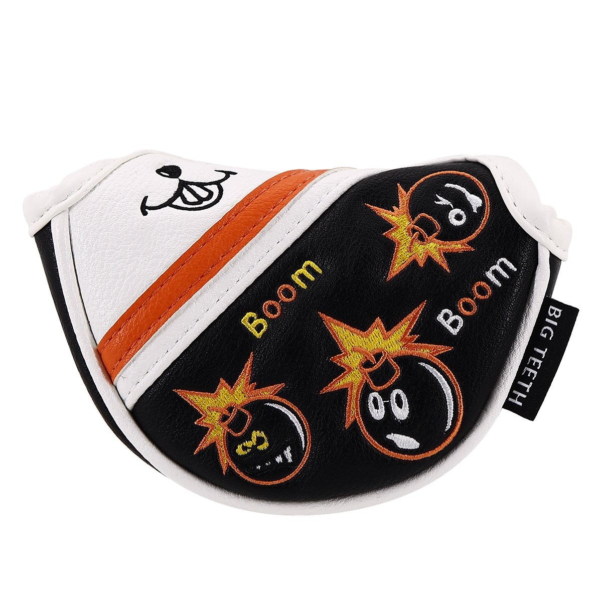 BIG TEETH Putter Cover Mallet Half Small, Black