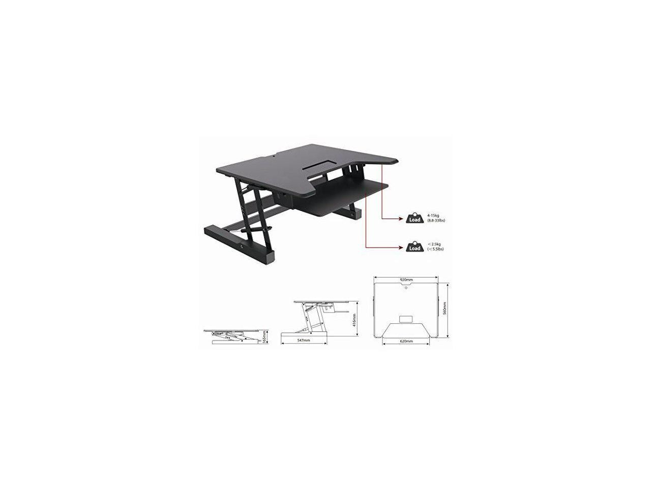 Amer Networks EZRiser36 Height Adjustable Sit/Stand Desk Computer Riser, Dual Mo
