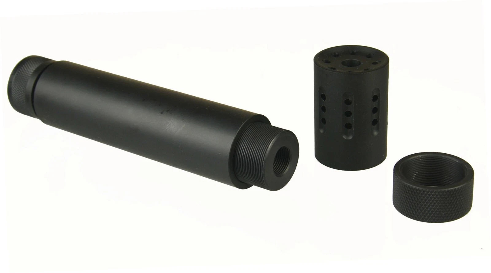 Black/Red/Silver 1/2x28 Slip Over Linear Comp Tube + Muzzle Brake/Protector