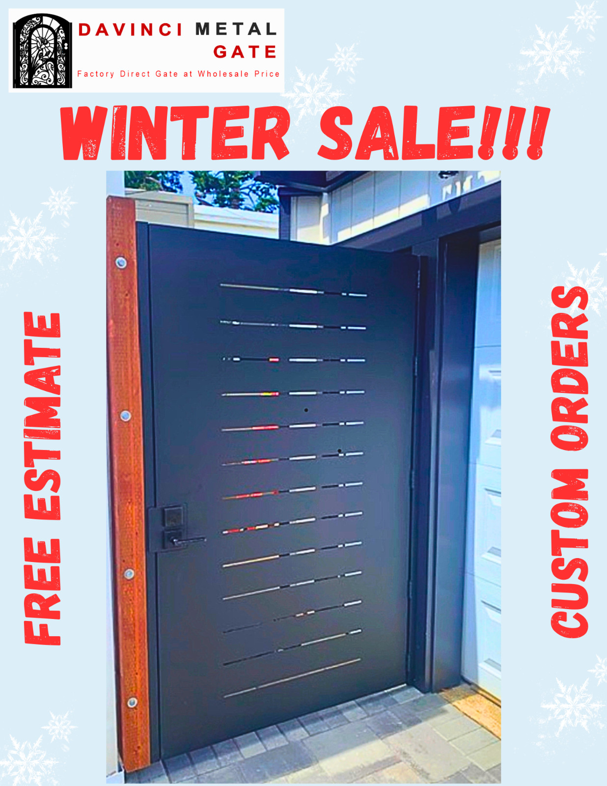 Contemporary modern metal gate, Modern Metal Gate, Custom size Art Pedestrian