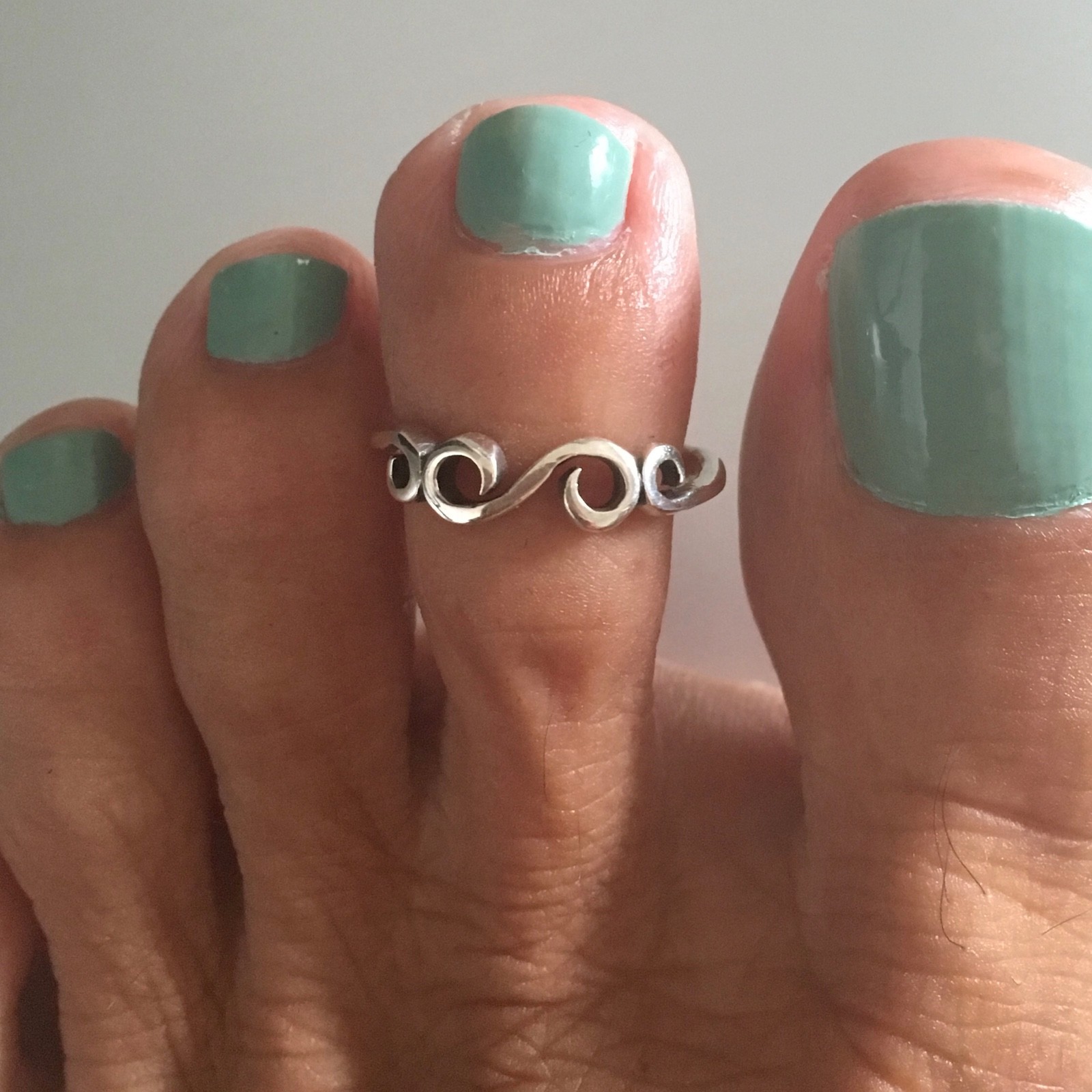 Sterling Silver Swirl Toe Ring, Silver Rings, Swirly Ring, Beach Ring