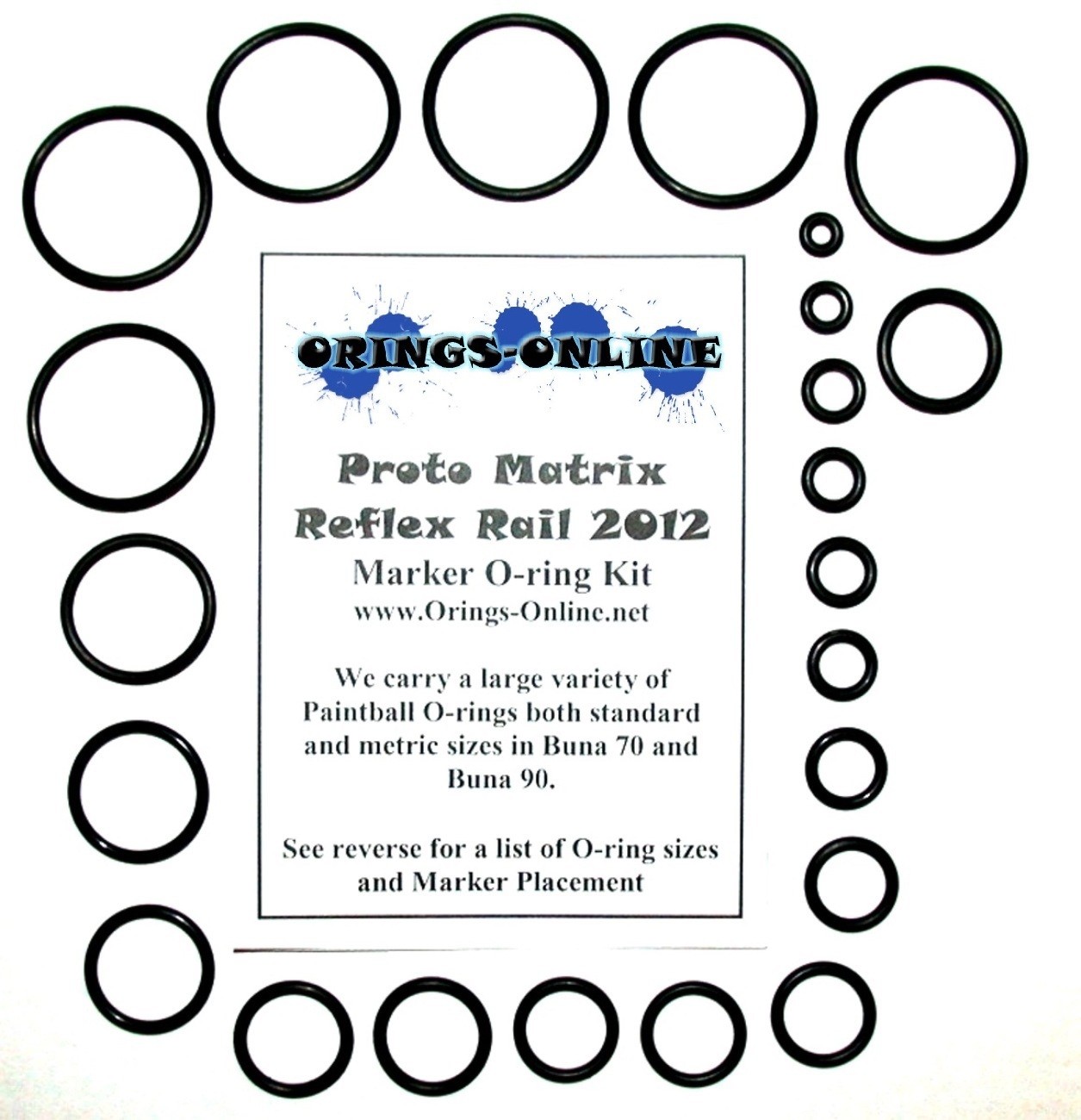 Proto Matrix Reflex Rail 2012 Paintball Marker O-ring Oring Kit x 2 rebuilds