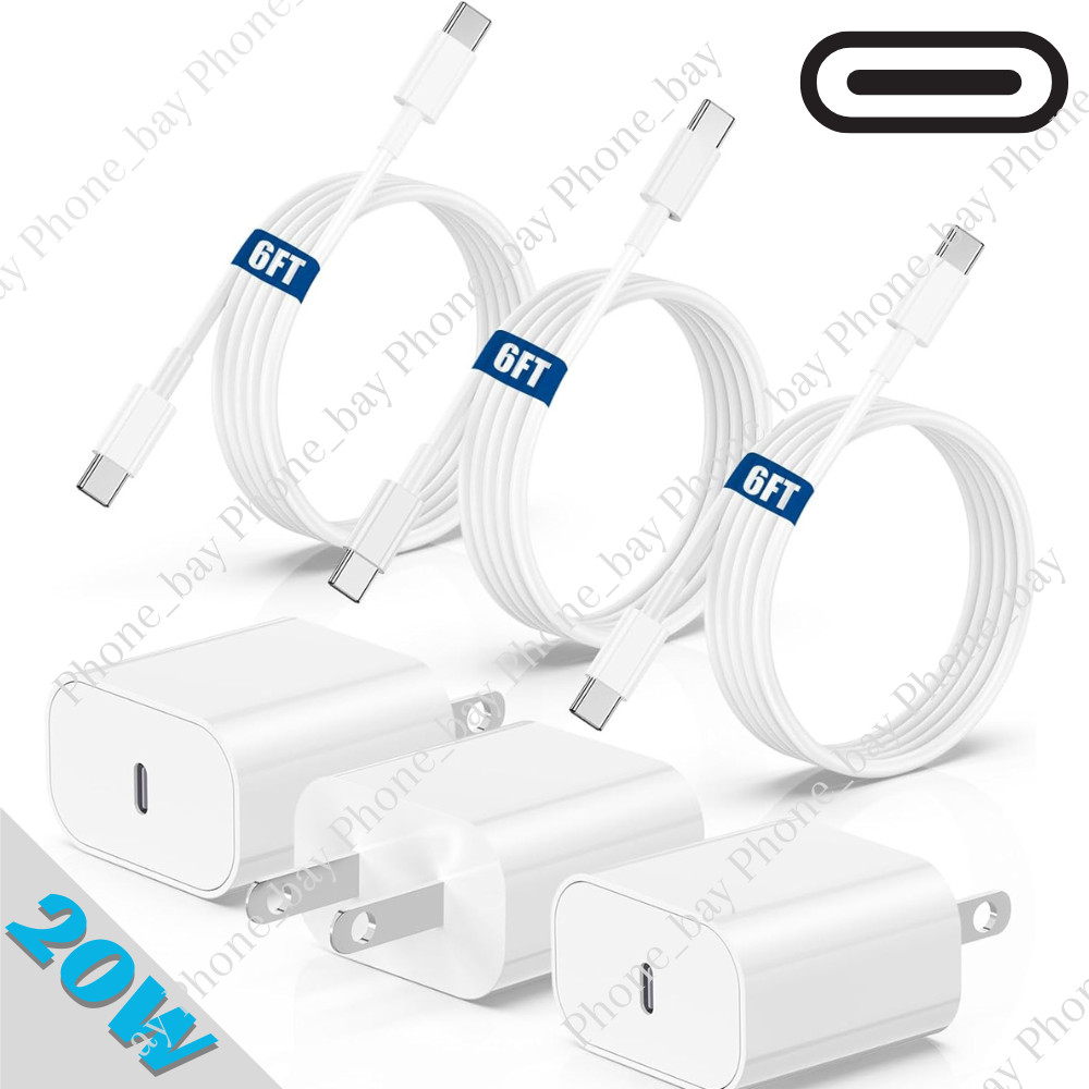 3x 20W USB C Power Adapter Type C Fast Charger Cord For Android Samsung iPhone15