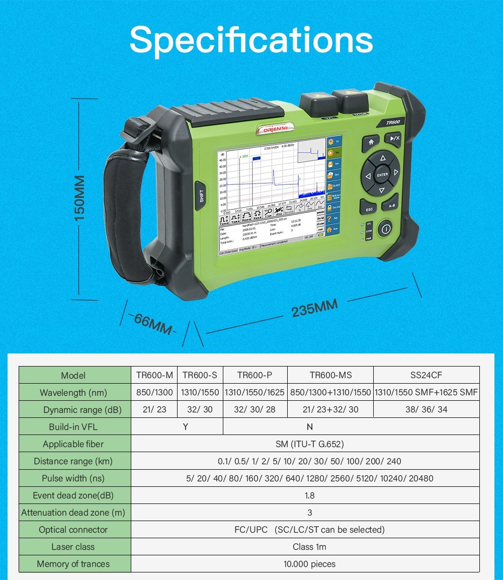 OrienTek 5.7 ' Touch Screen OTDR SM/MM/PON/MS Wavelengths Support Multi Language