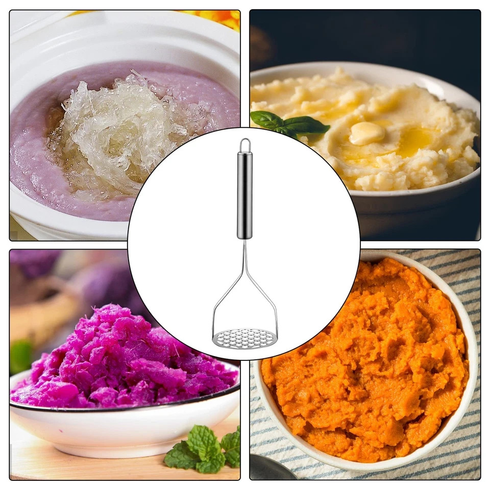 Potato Masher Hangable Stainless Steel Ricer & Vegetable Crusher Kitchen Gadget*