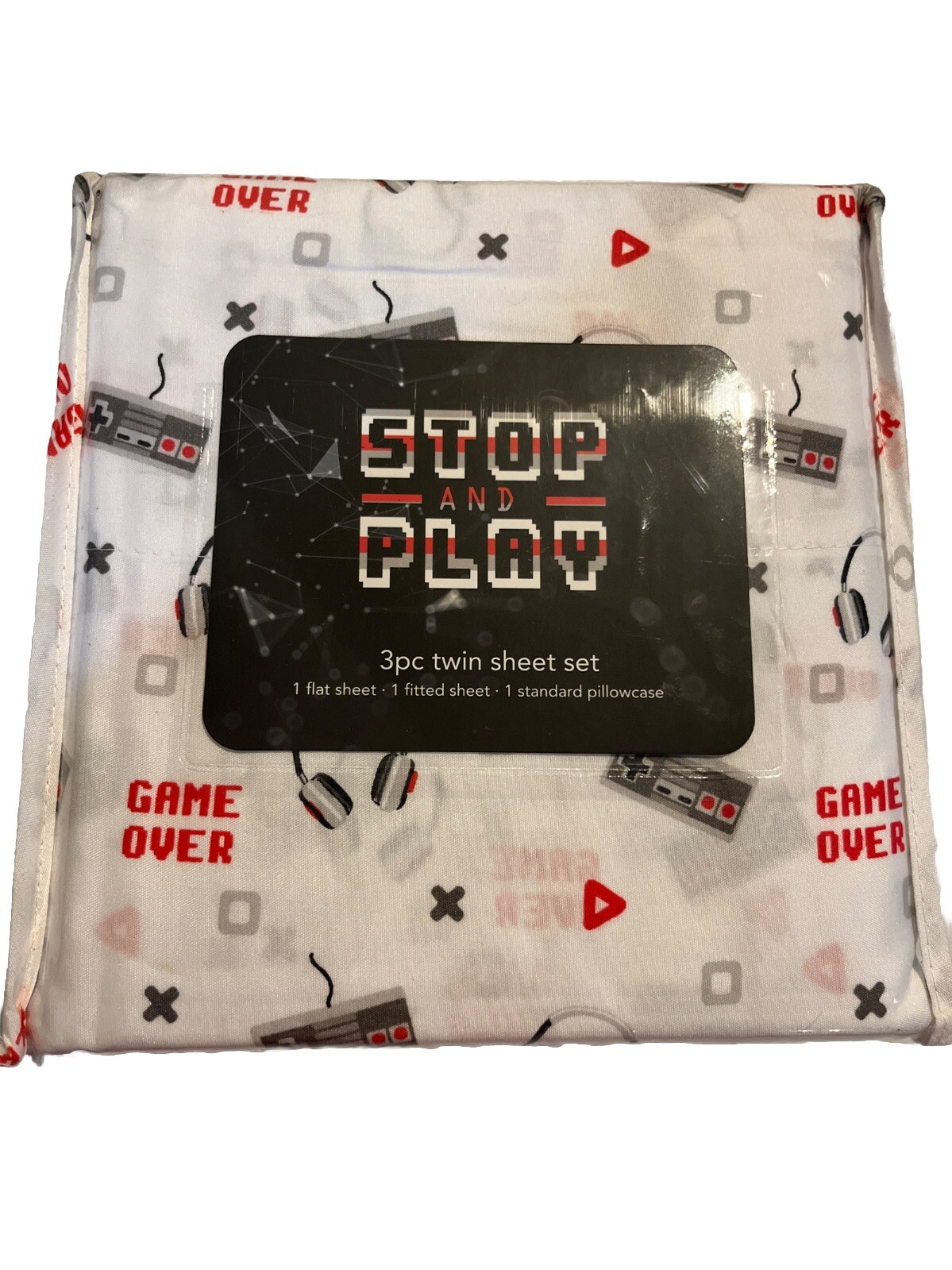 STOP AND PLAY VIDEO GAME 3 PIECE TWIN SHEET SET - FREE SHIPPING