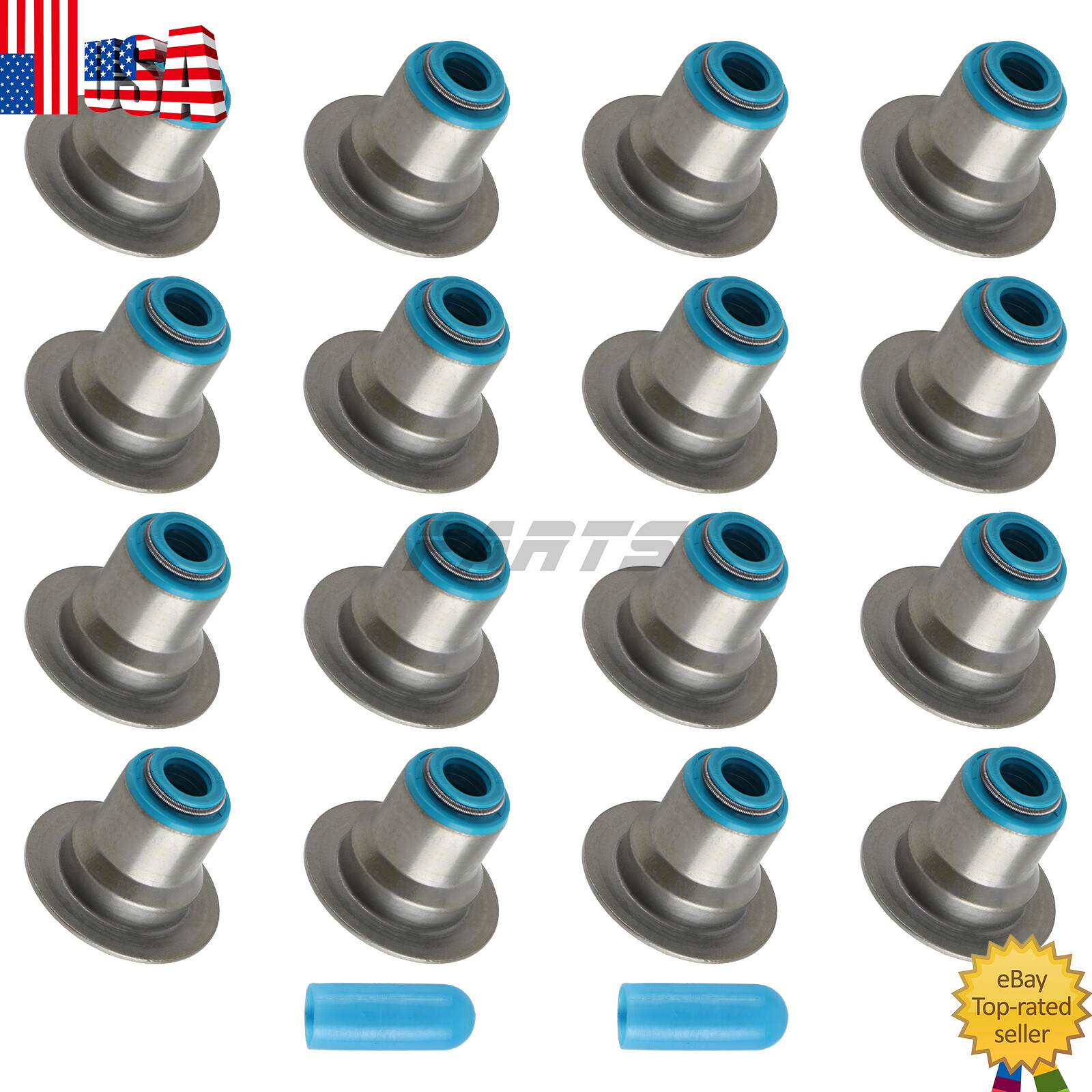 16pcs Valve Seals For GMC Envoy XUV Chevrolet Tahoe 4.8 5.3 5.7 6.0 LS1 LS2 LS4