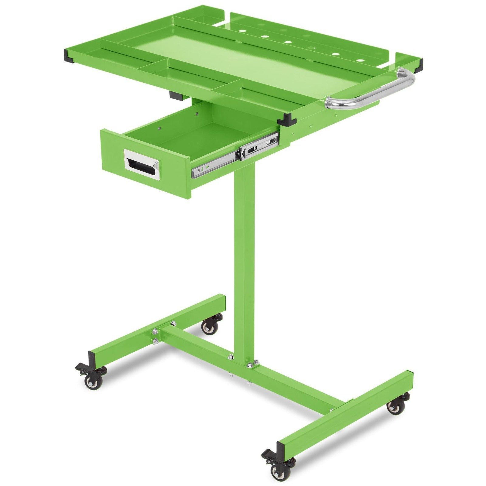 Rolling Work Table Adjustable Height Mobile Workbench w/ Wheels 220LBS Green