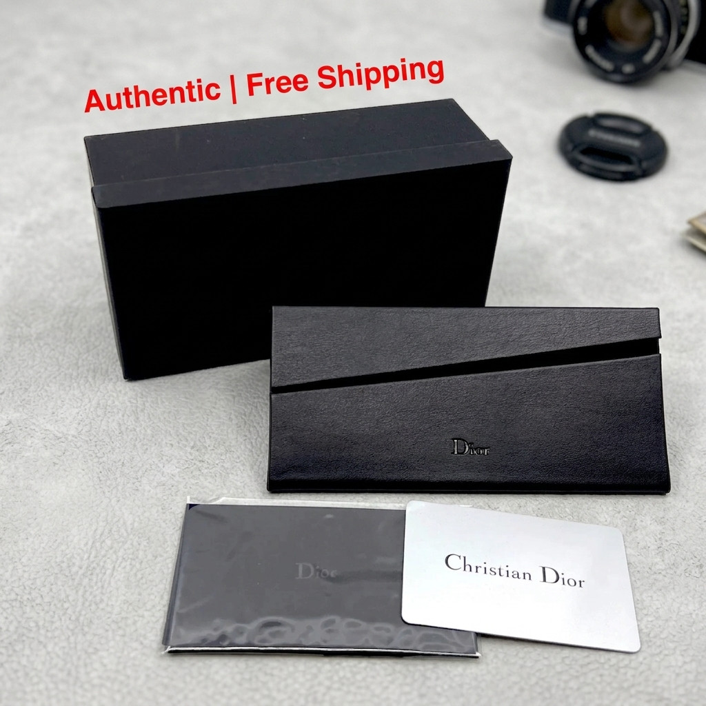 ORIGINAL DIOR BLACK HARD SUNGLASSES CASE WITH CLOTH & CARDS. 100% AUTHENTIC