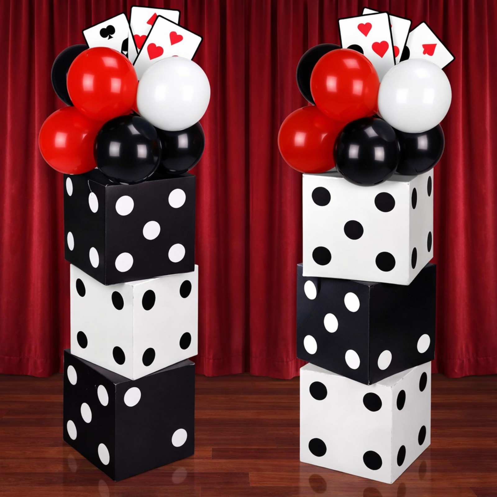 60 Pcs Casino Night Themed Party Decorations Poker Dice Boxes Game Night Set ...