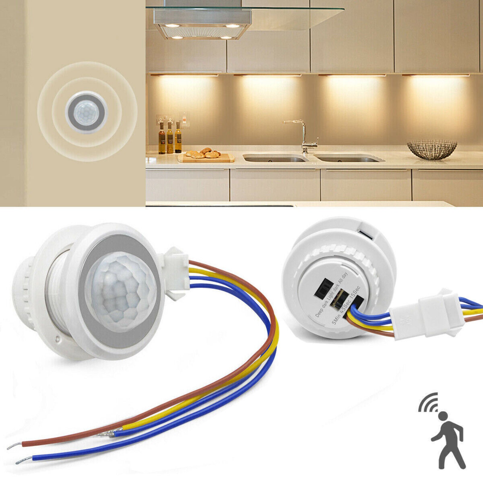 AC PIR Infrared Body Motion Sensor Detector Control Switch Lamp Light 110V 220V