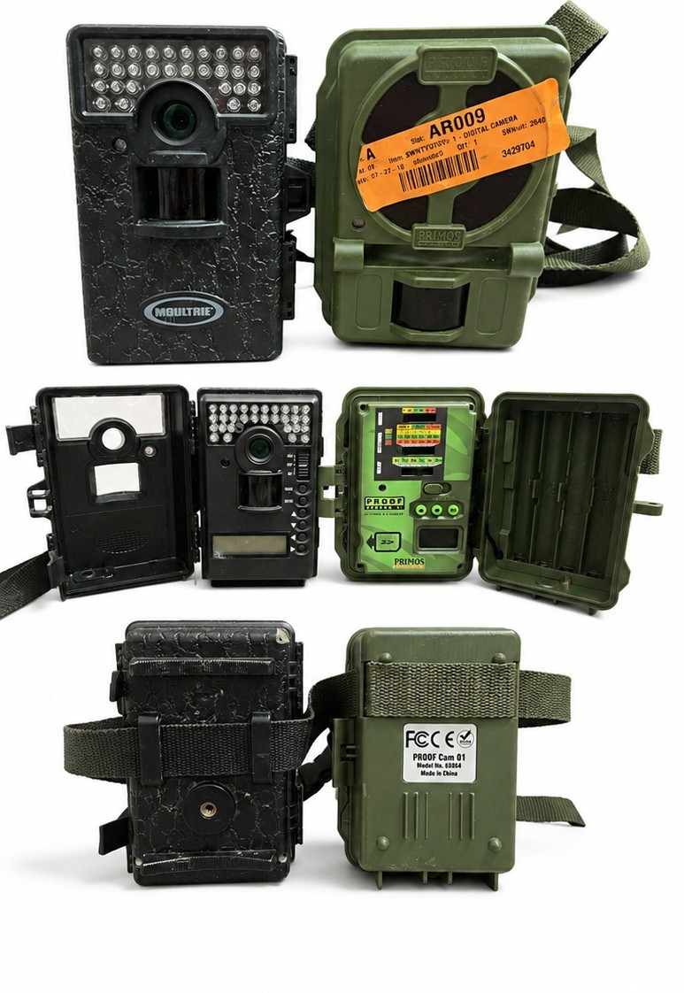 Lot of 2 Moultrie & Primos Trail Cameras AS-IS For Parts Repair Untested