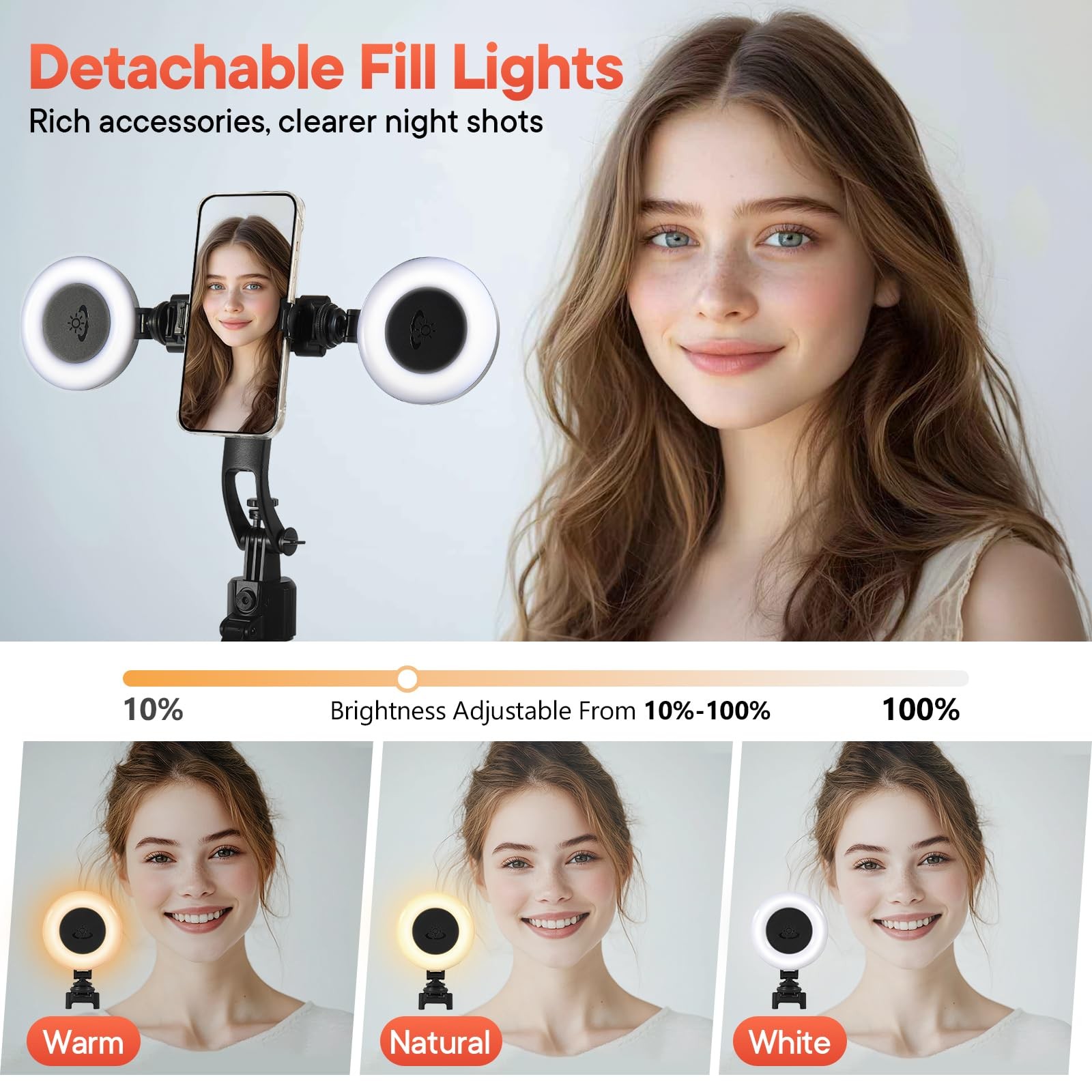 Heliora Vlogging Kit for iPhone/Android, 70”Auto Face Tracking Tripod Black