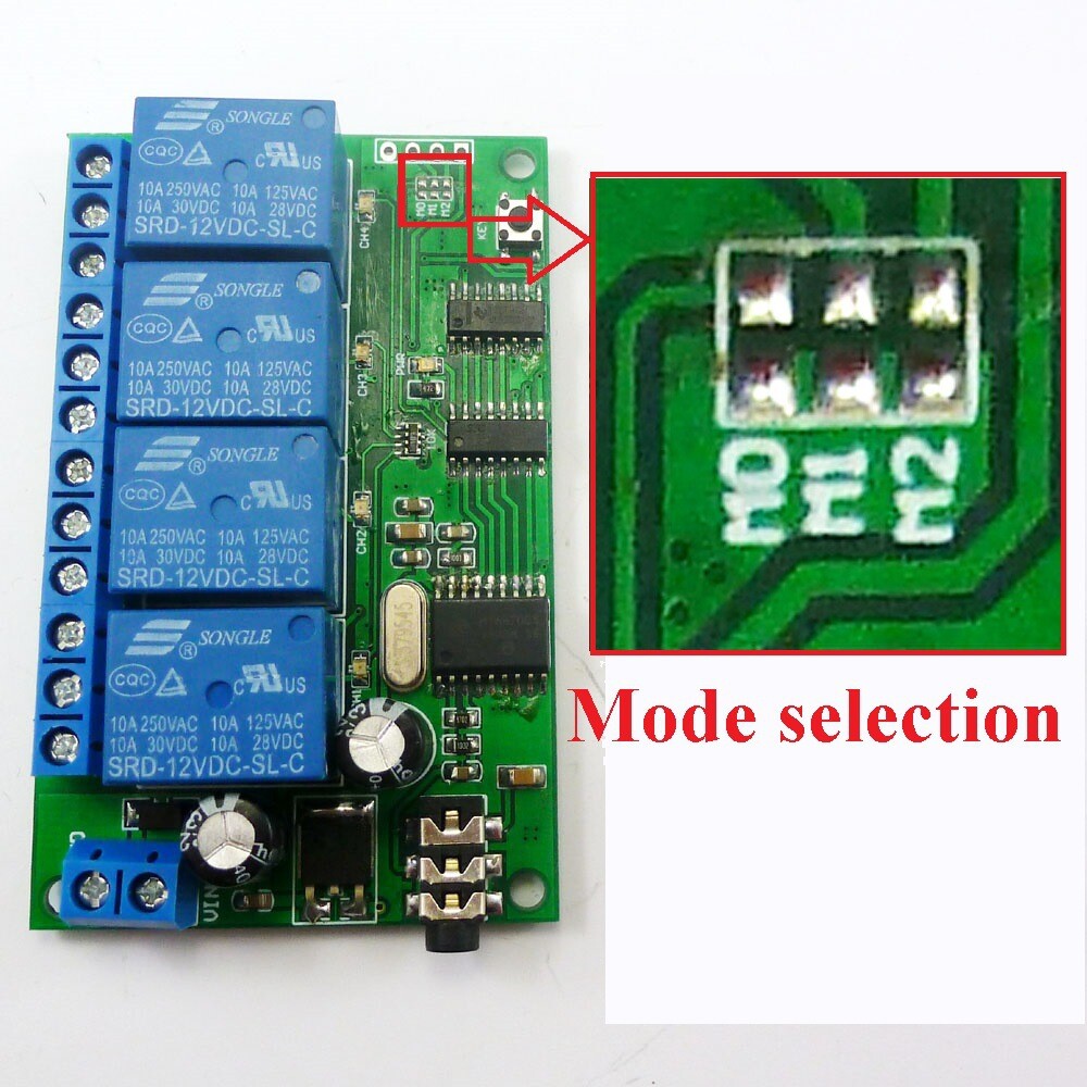 4 Channel Relay MT8870 DTMF Tone Signal Decoder Remote Control Relay Module