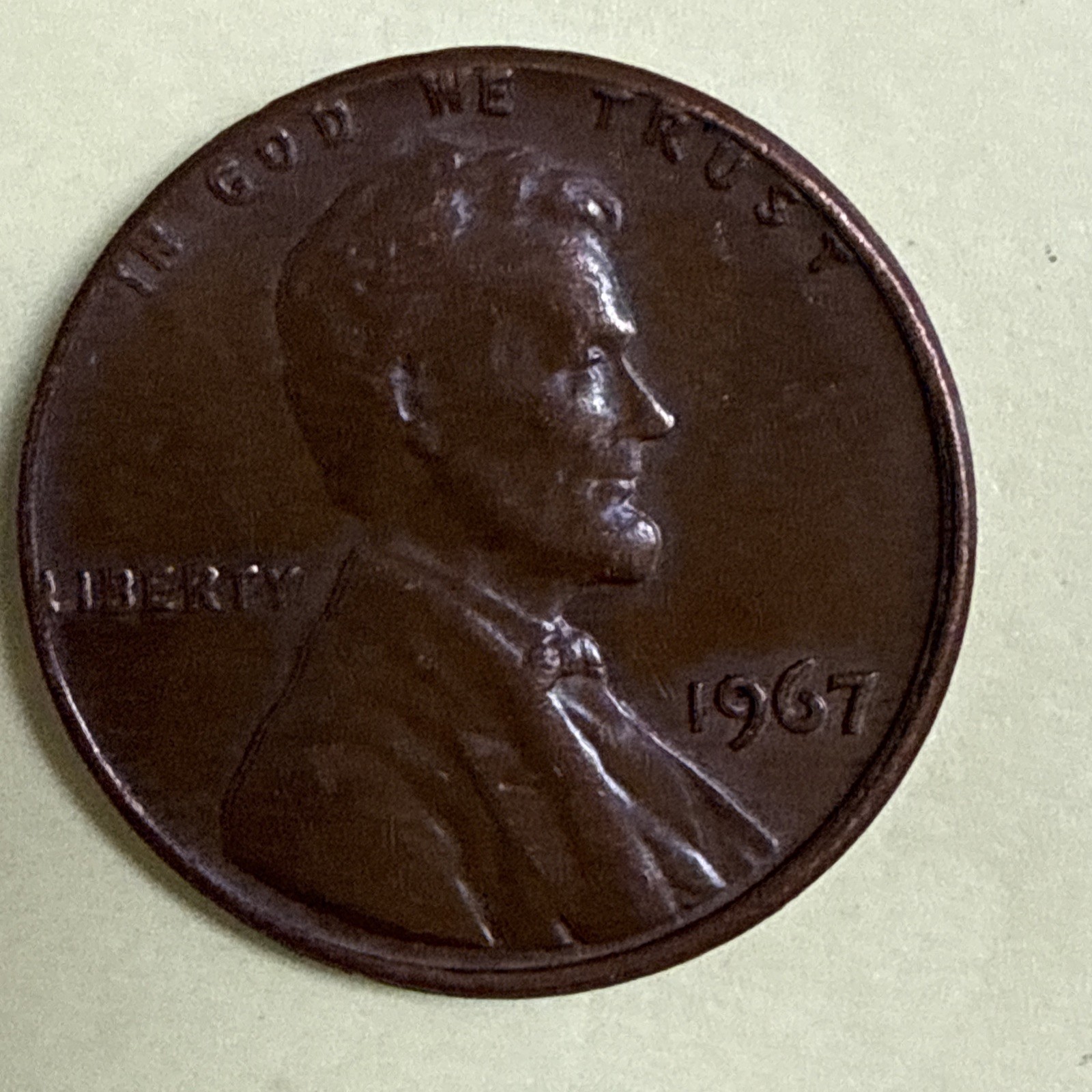 1967 lincoln penny no mint mark Mint Condition