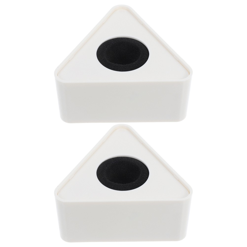 2 Pcs Triangular Interview Logo Mic Flag Station Microphone Clip