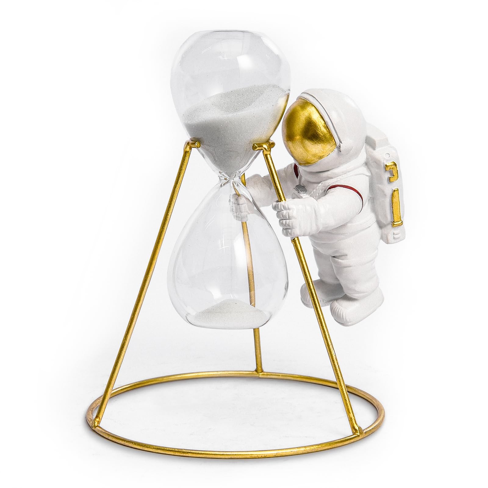 JZ·HOME Astronaut Hourglass Statue Gold Spaceman Sculpture Resin Figurine 5 M...