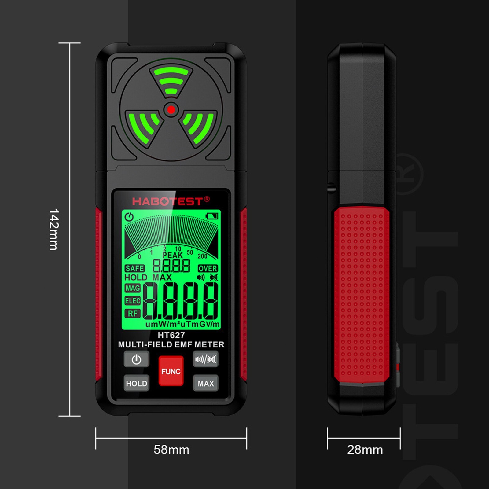 Electromagnetic Radiation Tester Handheld Radio Frequency Field EMF Meter