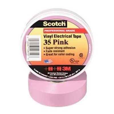 3M Super 35 Pink Electrical Tape, 3/4'' X 66' (1 per pack)